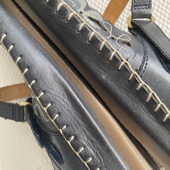 Pikolinos Blue gray floral leather Mary janes comfort flats 40, women's 9.5 - 10 - Picture 8 of 14